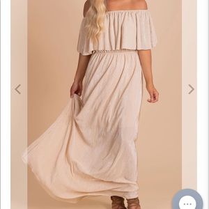 NWT!! Maxi Dress from Bella Ella Boutique. Size XL, beige color, Never worn